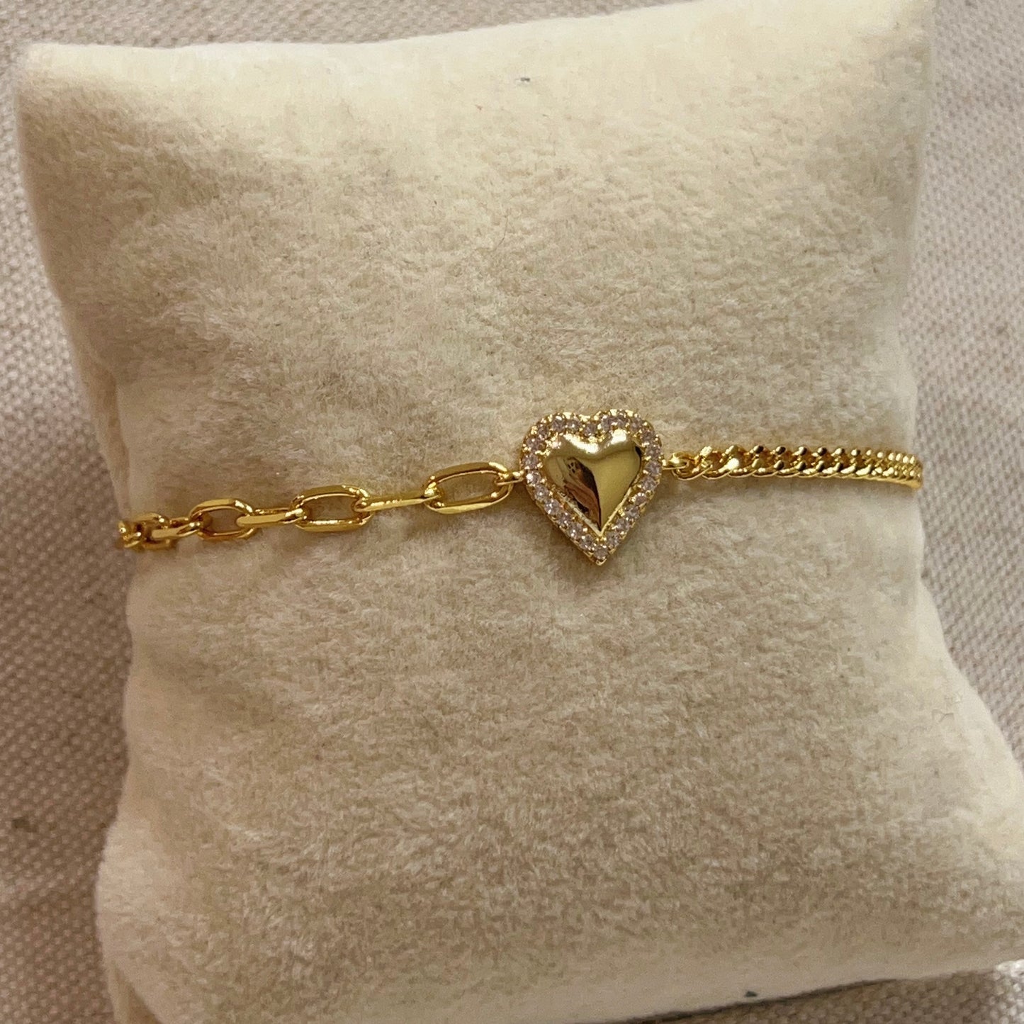 Heart Paper clip/ Cuban Bracelet