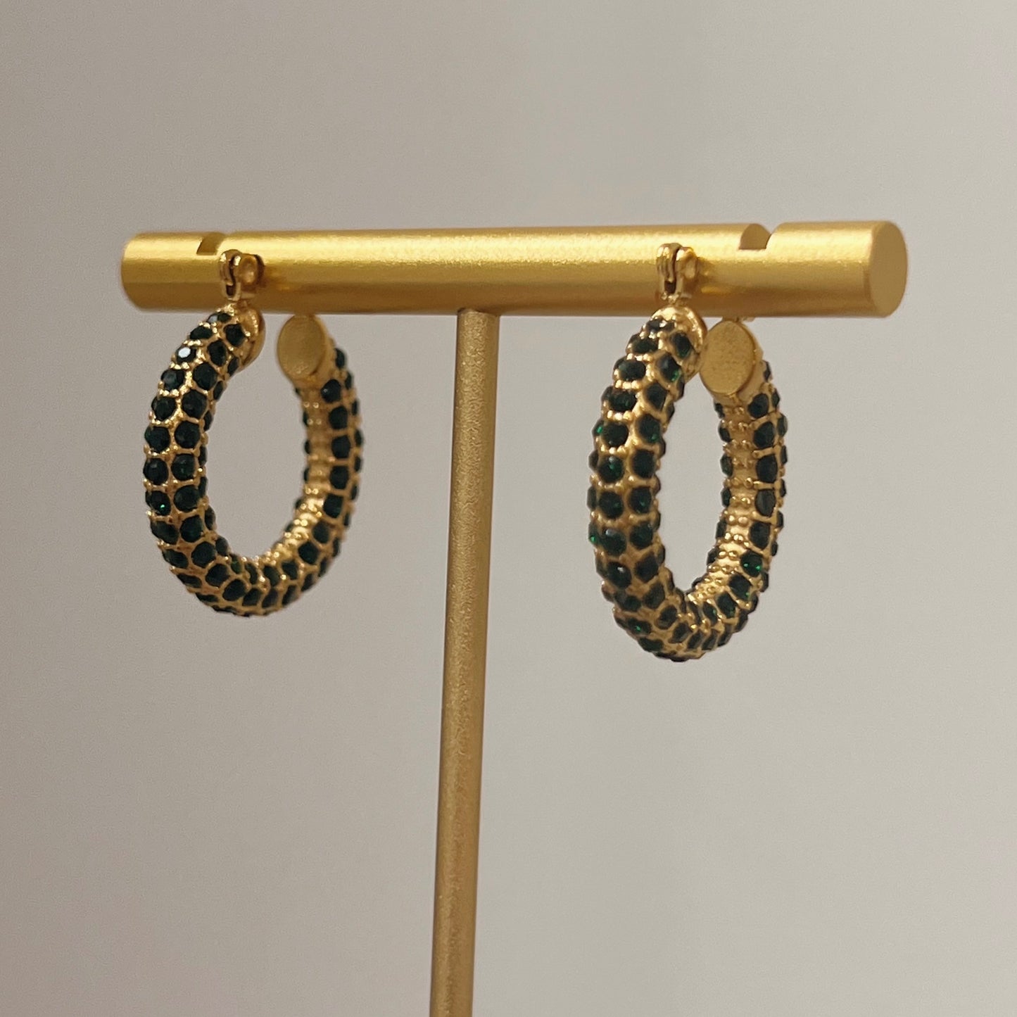  Emerald Hoop Earrings