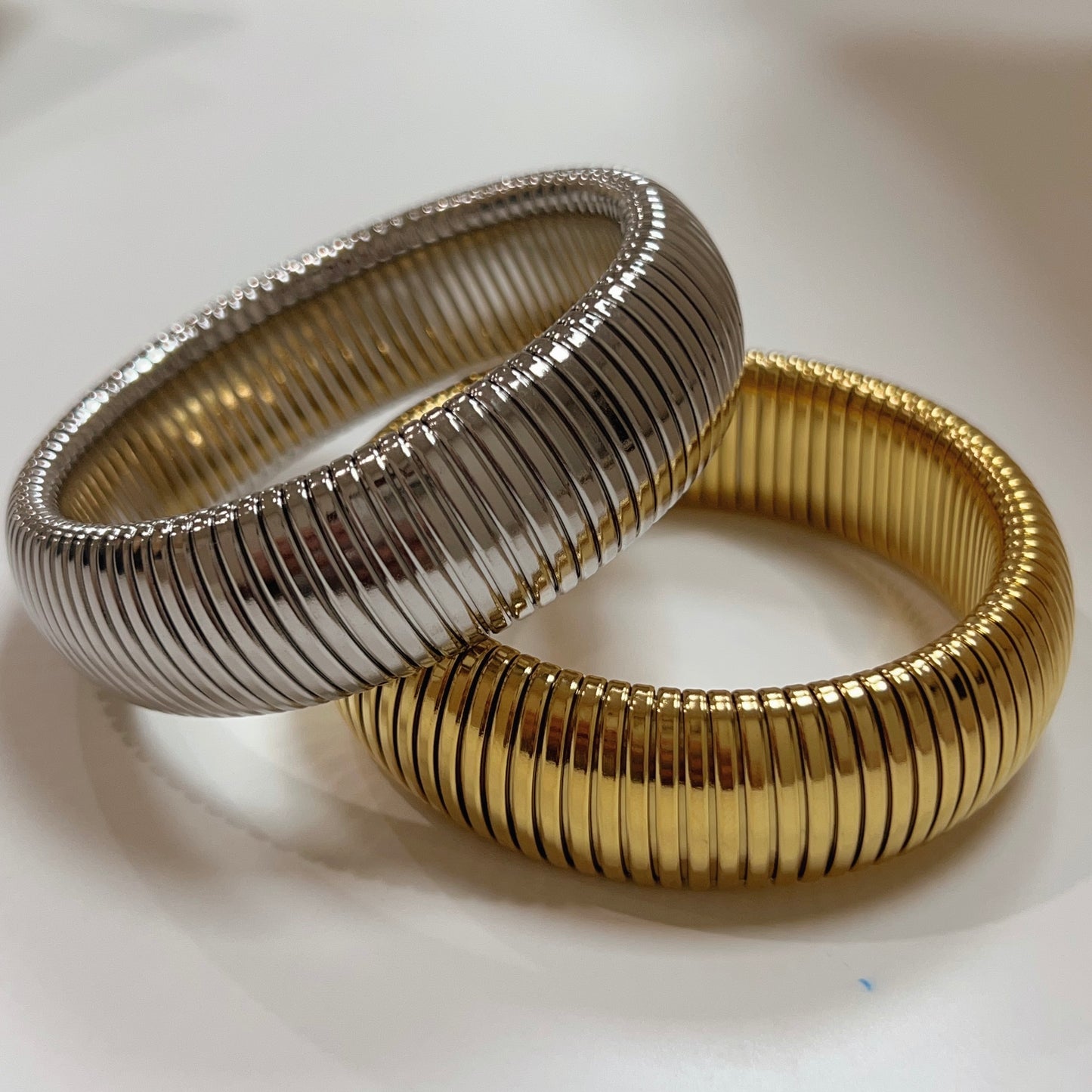 Chunky Textured Bangle Silver