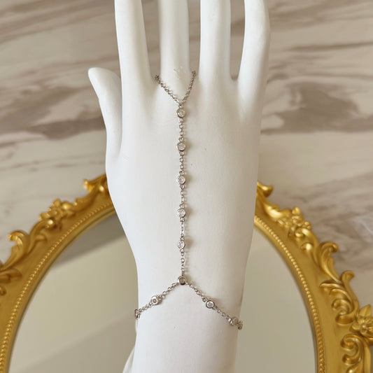 Silver Diamond Hand Chain