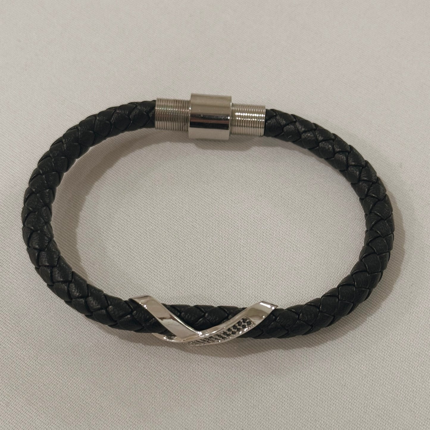 Mens Rope Bracelet Silver