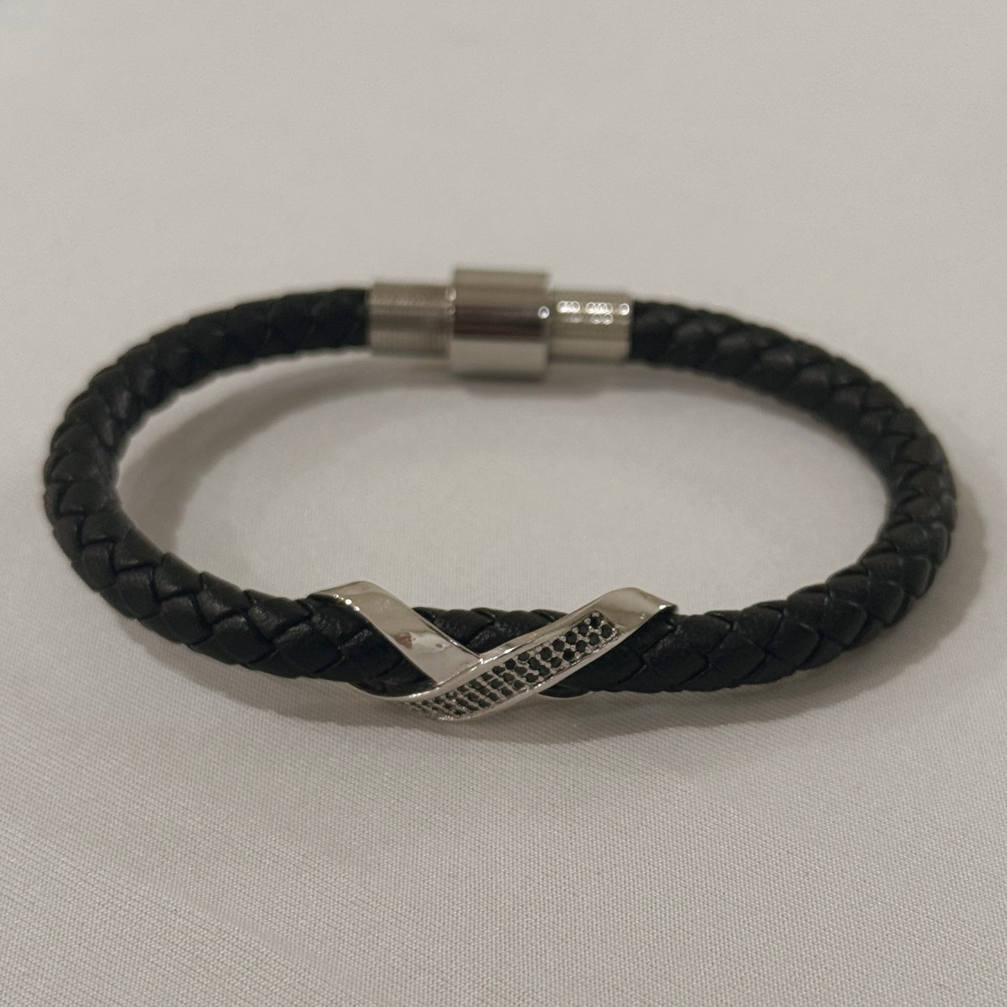 Mens Rope Bracelet Silver