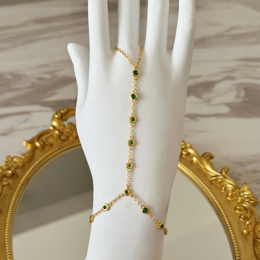 Emerald Diamond Hand Chain