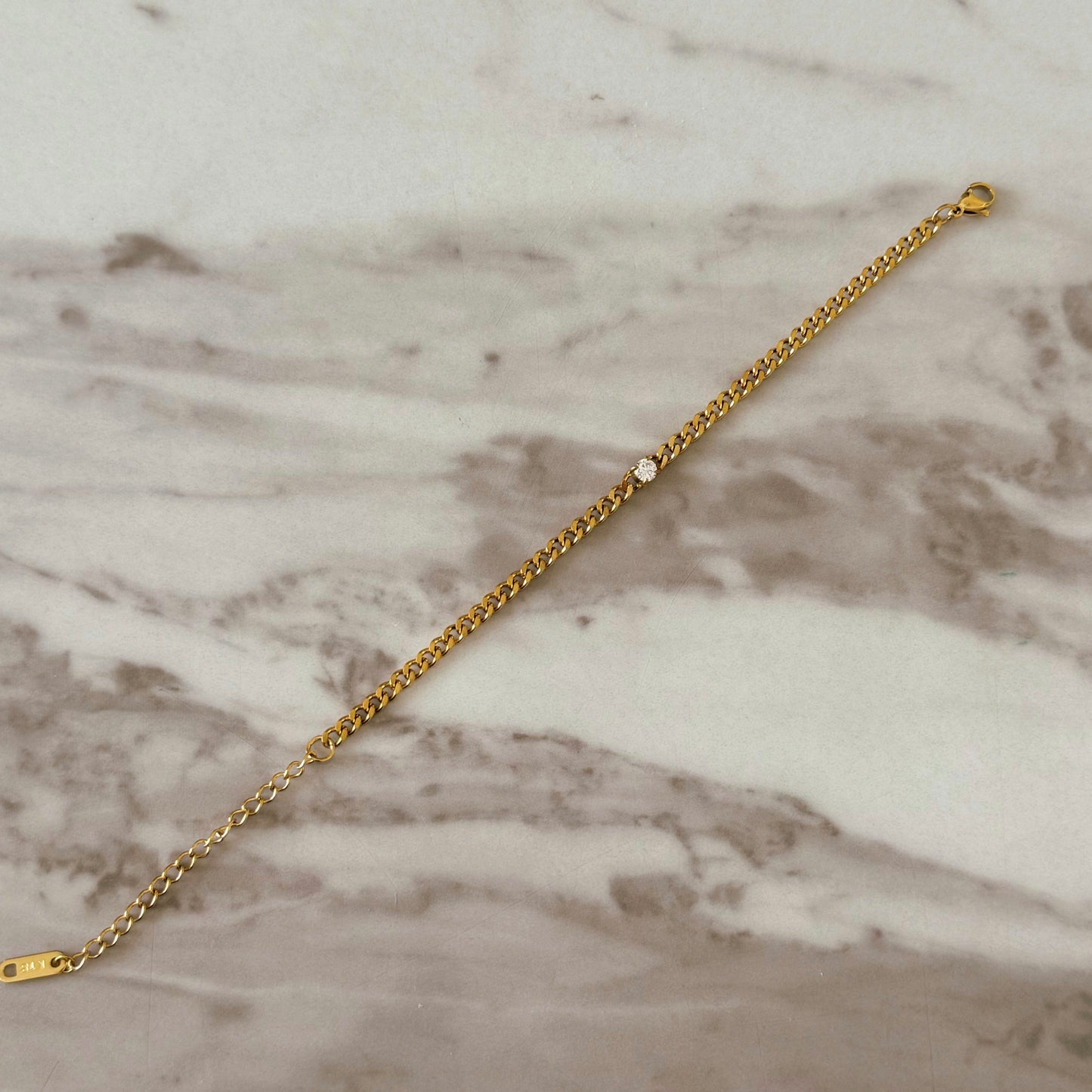 Cuban Link Diamond Detail Bracelet