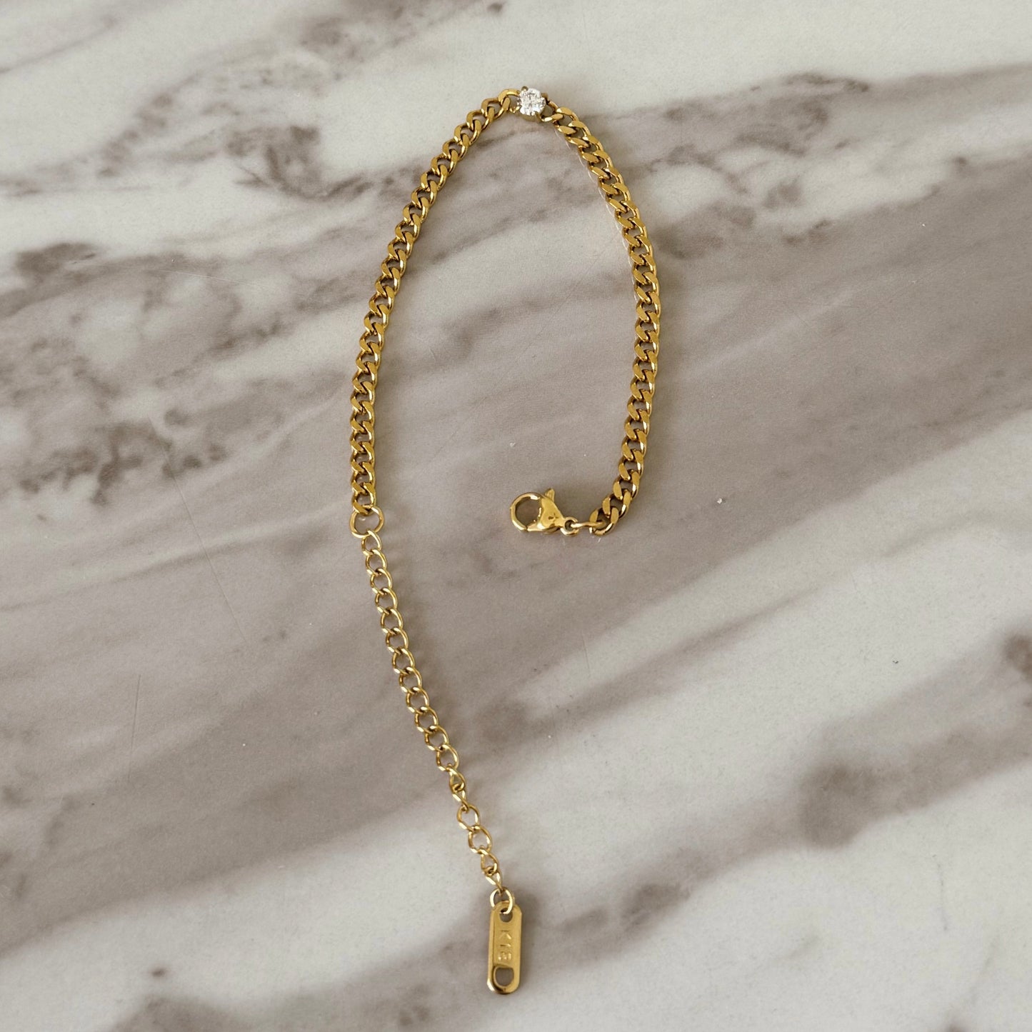 Cuban Link Diamond Detail Bracelet