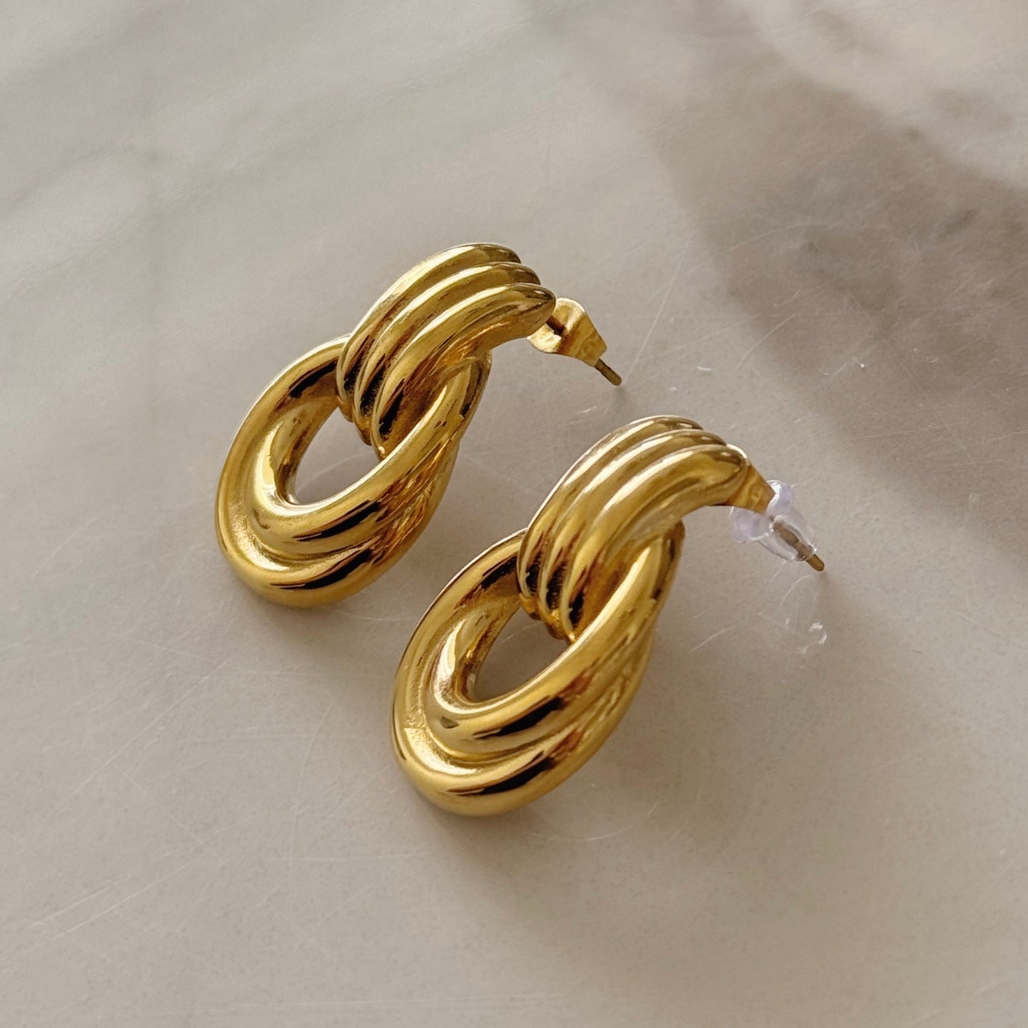 Knot Gold Stud Earrings