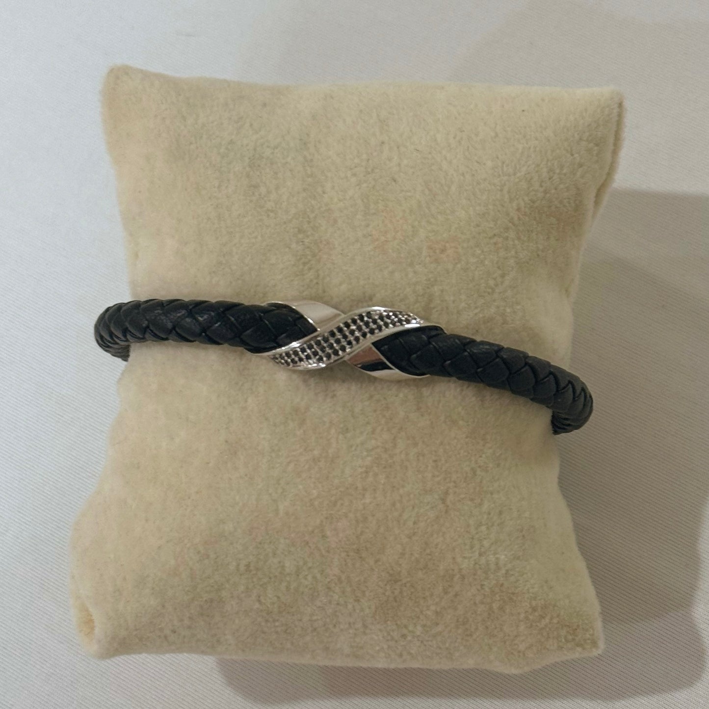 Mens Rope Bracelet Silver