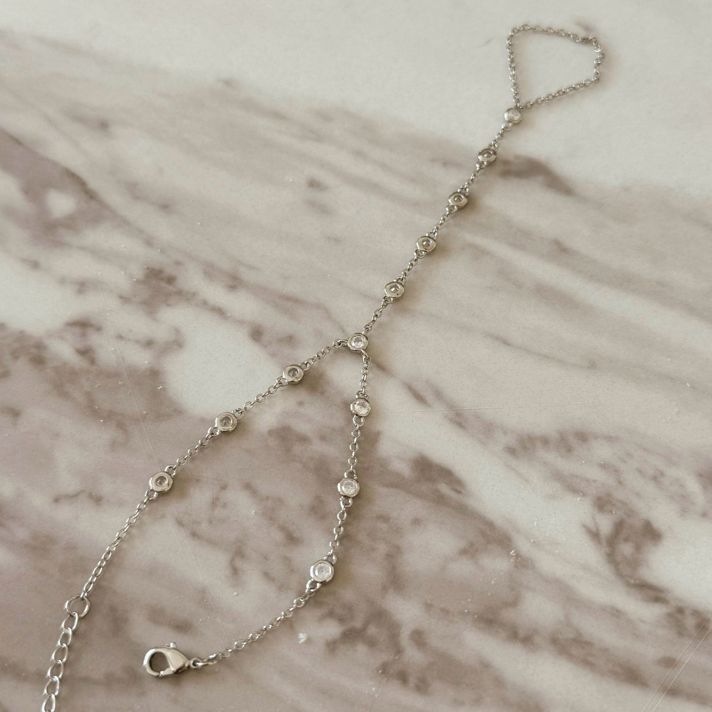 Silver Diamond Hand Chain