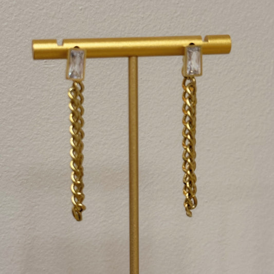 Cuban Link Long Earrings