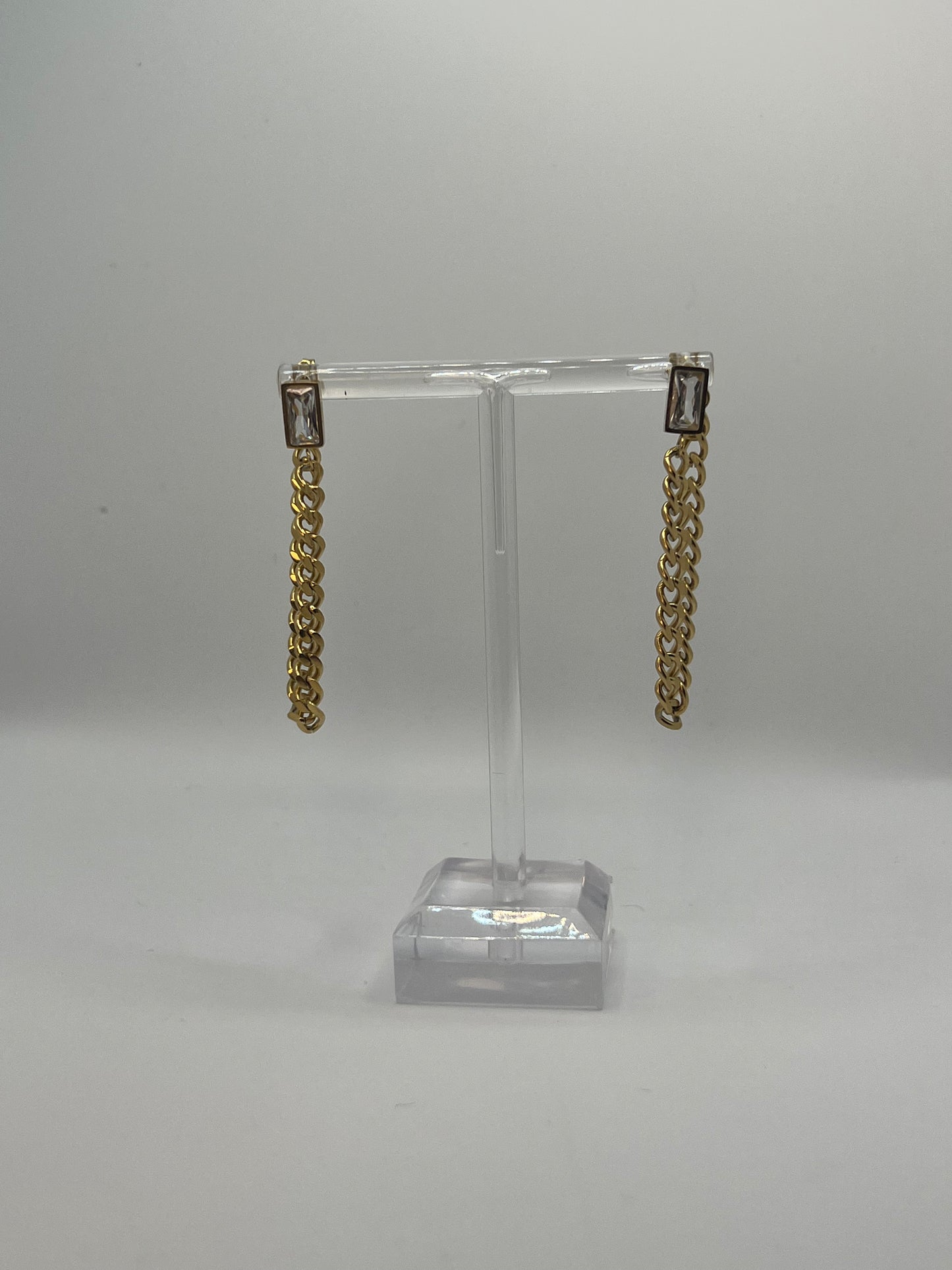 Cuban Link Long Earrings